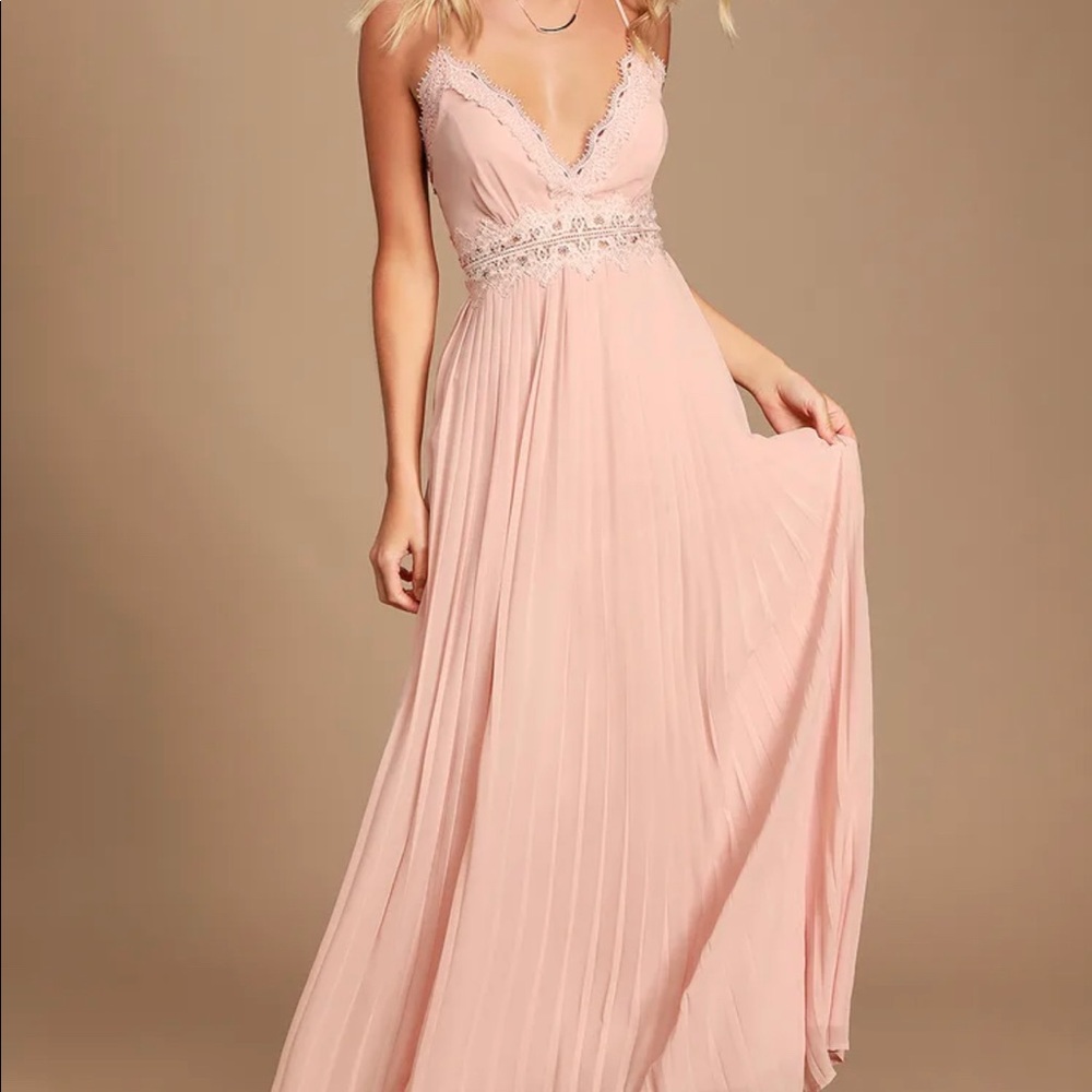Blush Pink Long Bridesmaids Dress Size XS